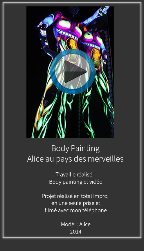 Lien vers la vidéo Body painting" Alice au Pays de Merveilles"