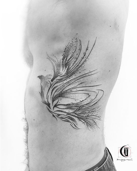 Phoenix, Tatouage fait par Ymagyne à La Cabane à Tattoo